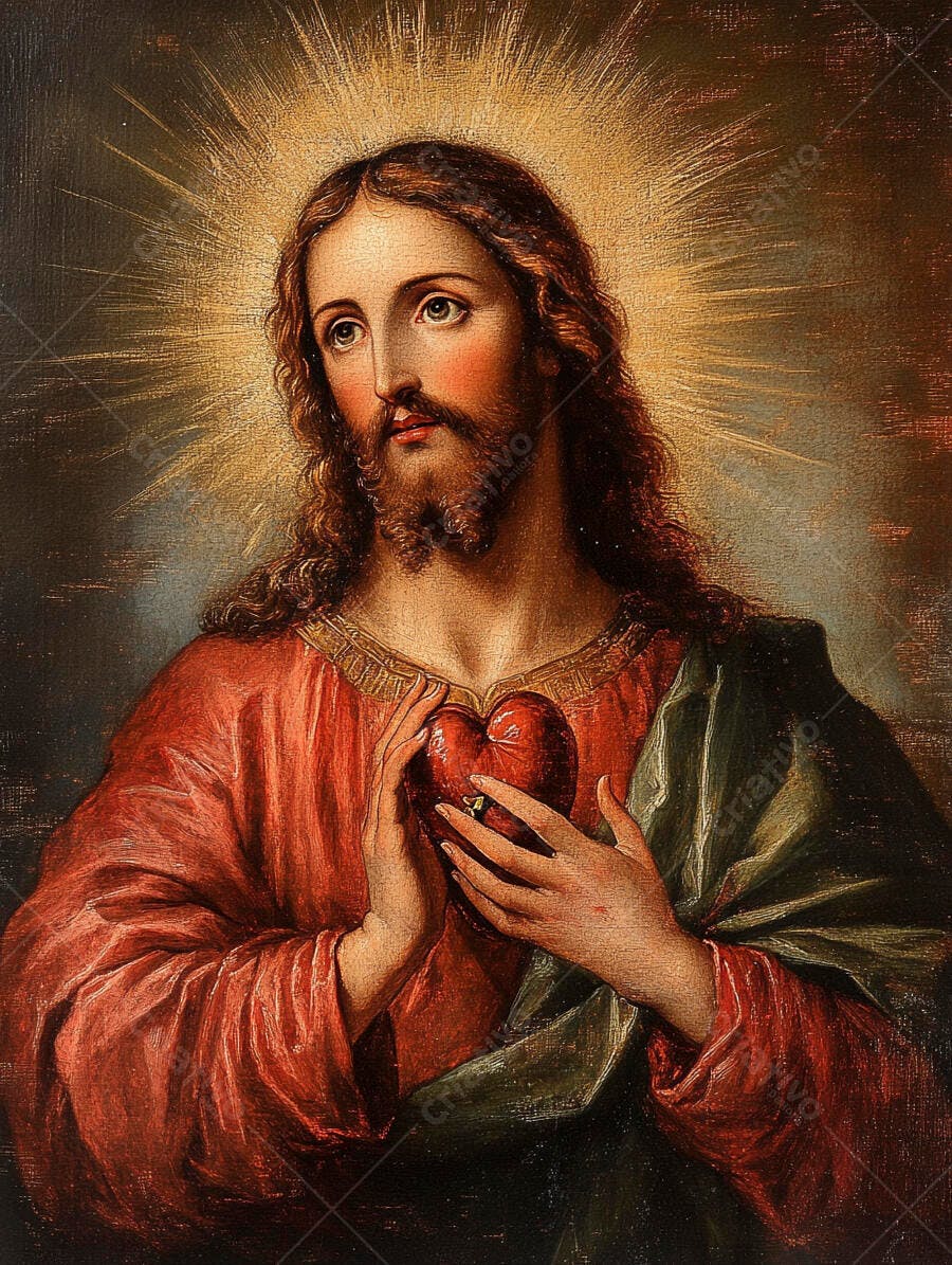 Jesus Cristo Sagrado Coração Pintura Clássica Religiosa