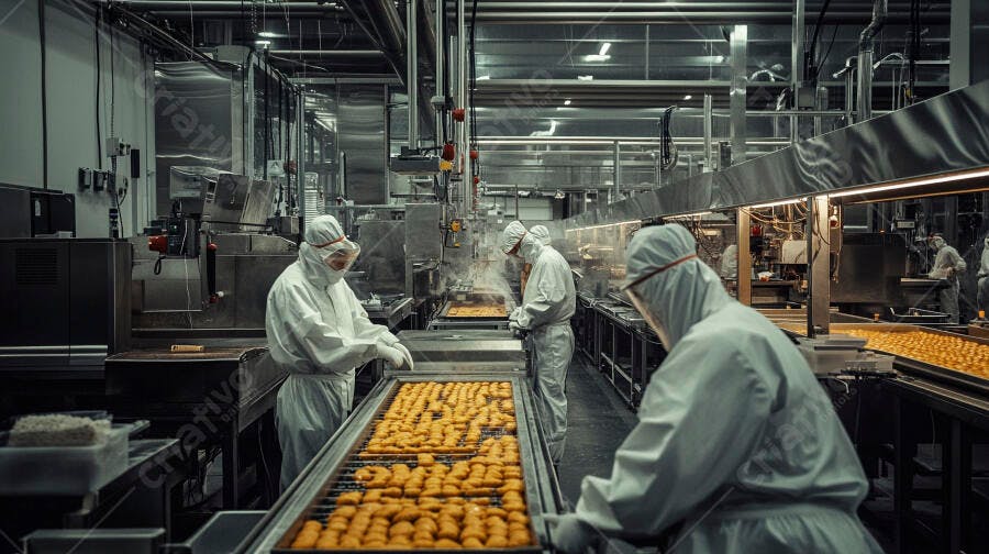 Foto Indústria Alimentícia Produção de Biscoitos Fábrica Moderna
