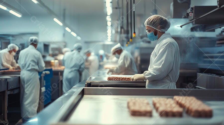 Foto Profissional Produção Alimentos Fábrica Higiene Industrial