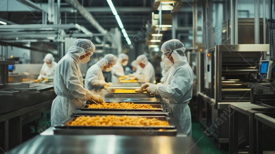 Foto Profissionais Produção Alimentos Fábrica Industrial