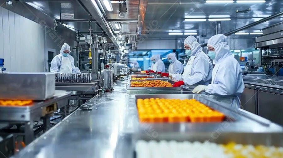 Foto Profissionais Trabalhando Indústria Alimentícia Processamento