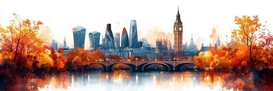 Paisagem Urbana Londres Outono Rio Tâmisa Big Ben