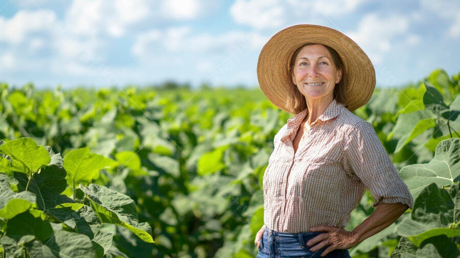 Foto Mulher Agricultora Sorrindo Campo Lavoura Agronegócio