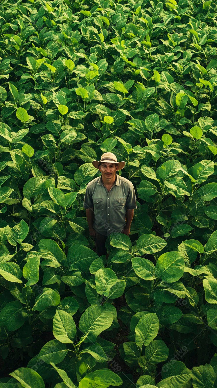 Foto Agricultor Brasileiro Sorrindo Plantio de Soja Campo Verde