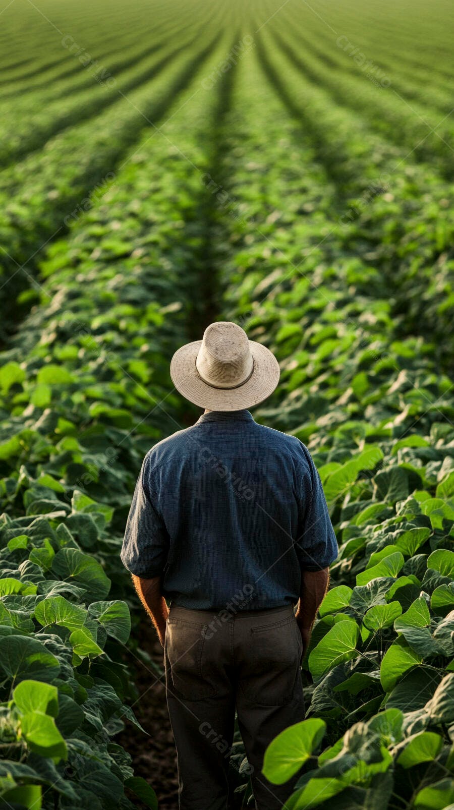 Foto Agricultor Campo de Soja Plantação Rural Agronegócio