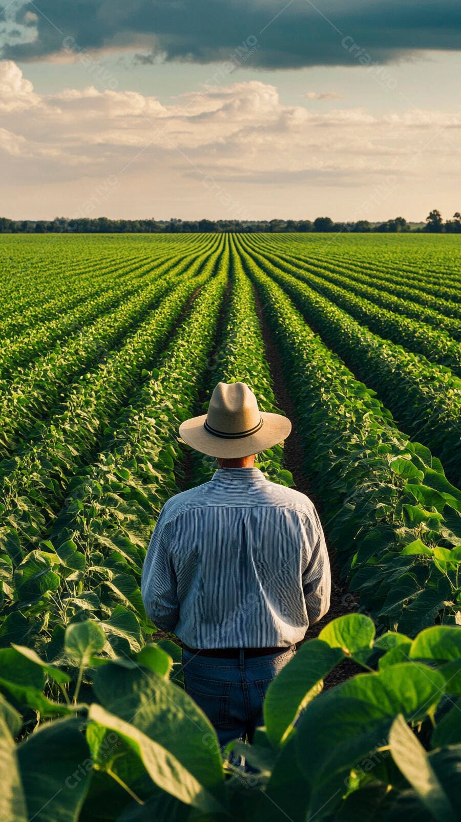 Foto Agricultor Campo de Soja Fazenda Rural Brasil
