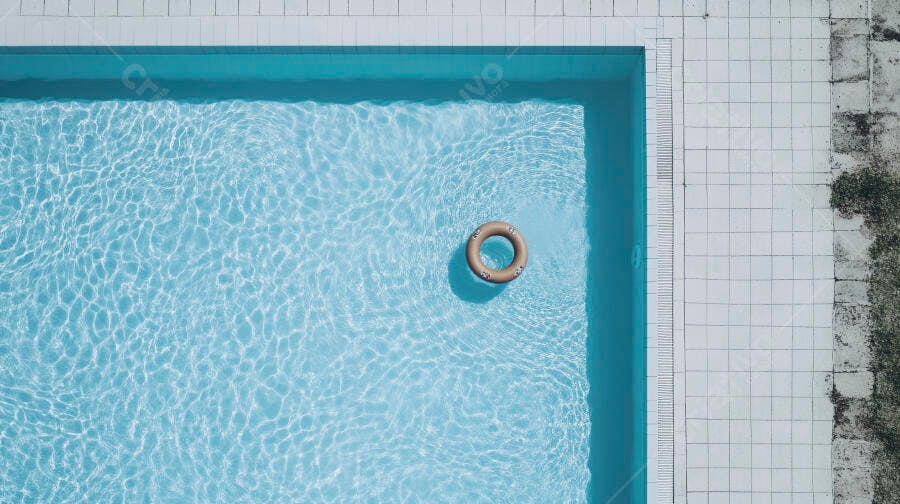 Foto Aérea Boia Flutuando Piscina Azul Verão Férias