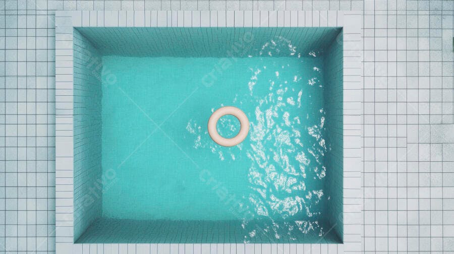 Foto Piscina Azul Boia Flutuando Vista Aérea Verão