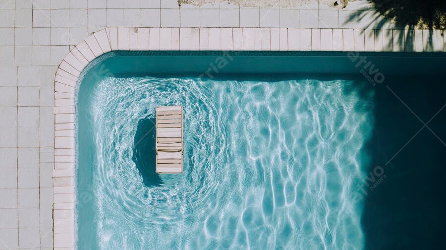 Foto Aérea Boia de Piscina Flutuando Água Azul Verão
