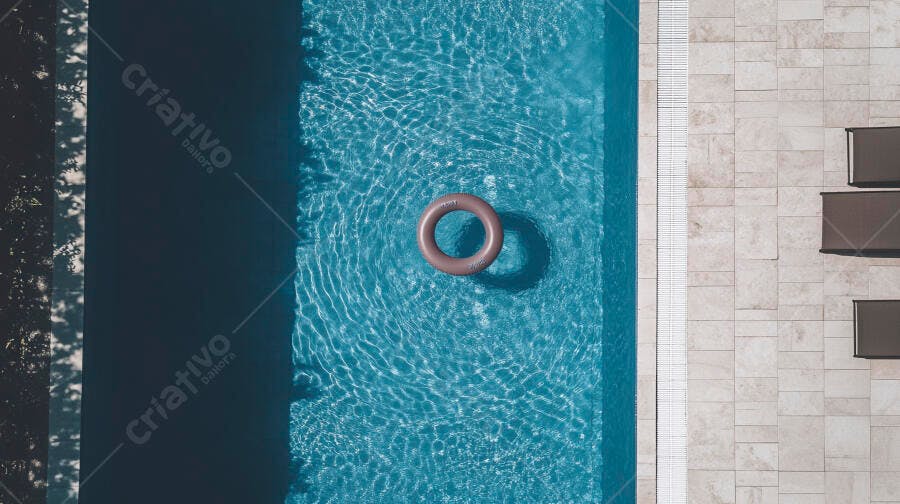 Foto Piscina Borda Infinita Boia Redonda Vista Aérea Verão