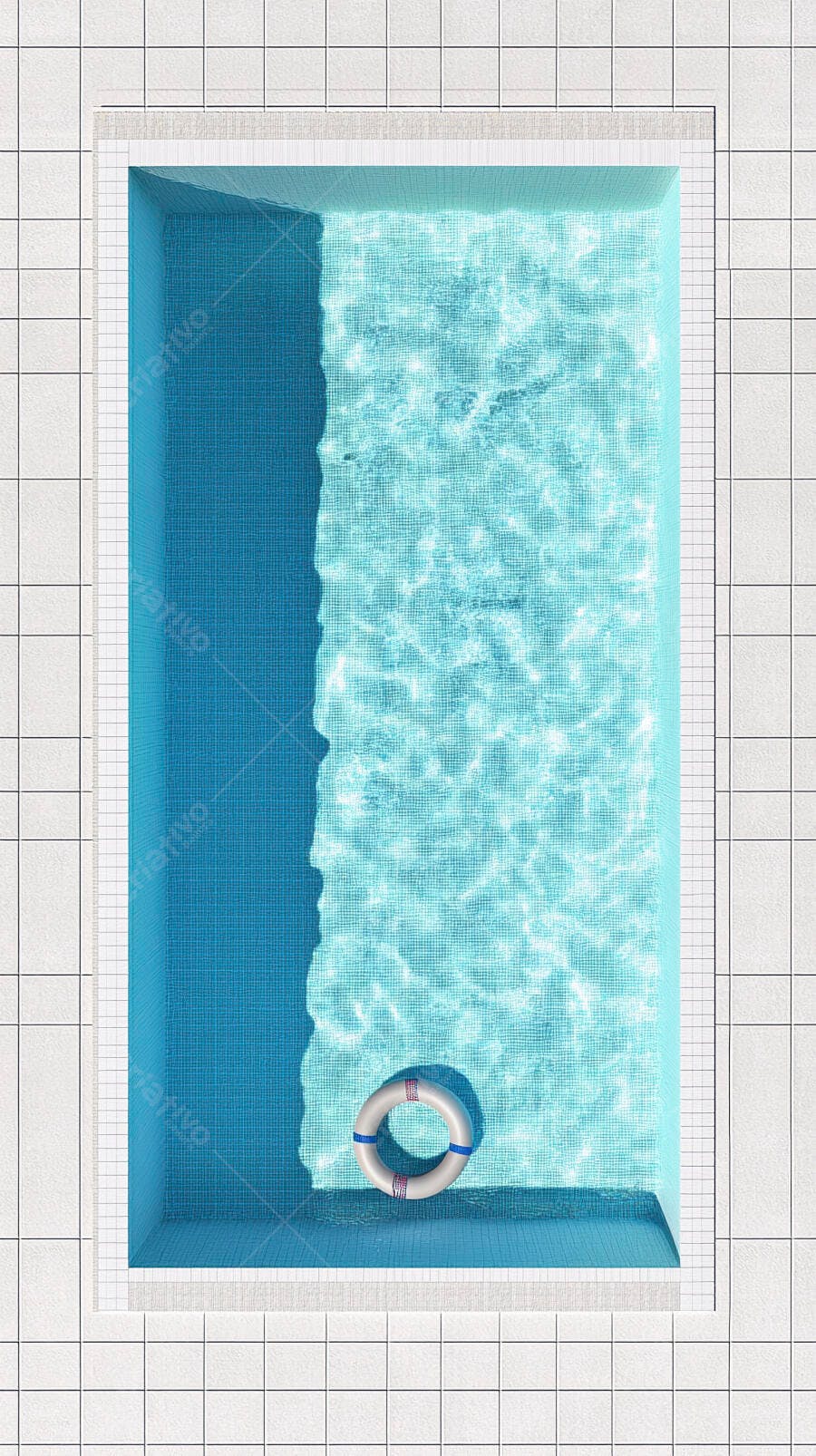 Foto Piscina Vista Superior Boia Salva-vidas Azuis