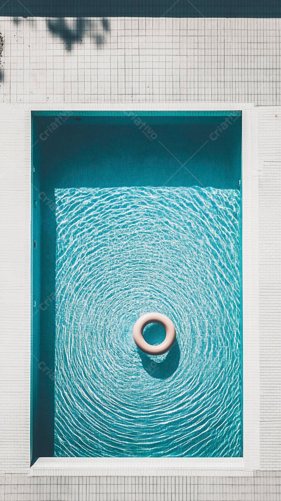 Foto Boia Rosa Flutuando Piscina Azul Vista Aérea