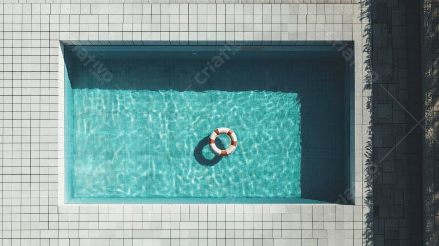 Foto Piscina Vazia Boia Salva-Vidas Vista Aérea Verão