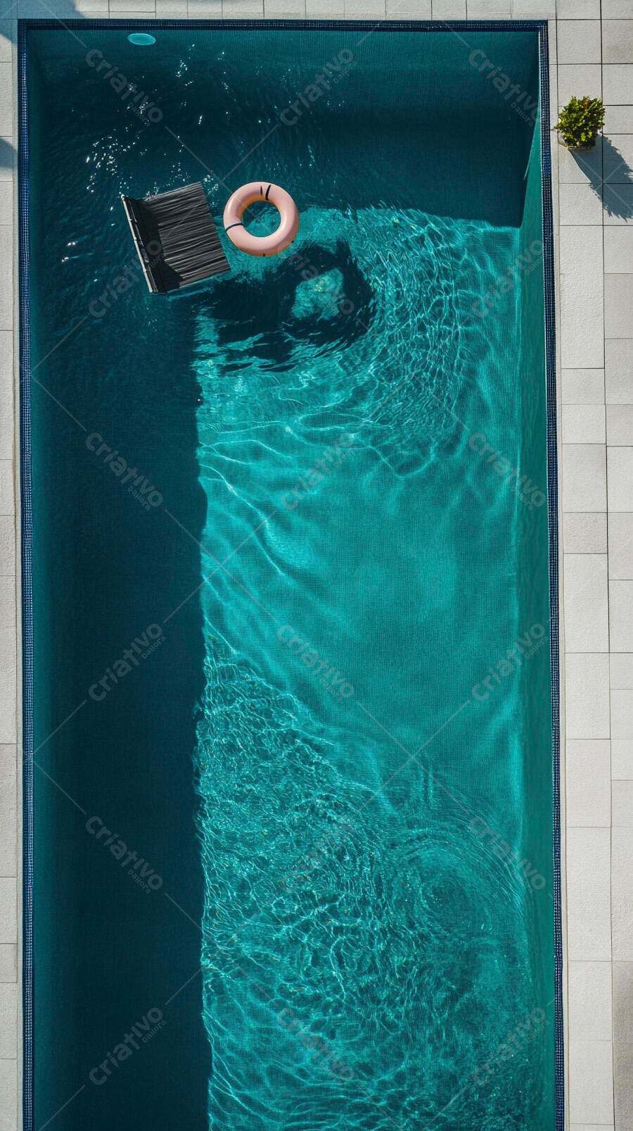 Foto Aérea Piscina Moderna Boia Cadeira de Praia Verão