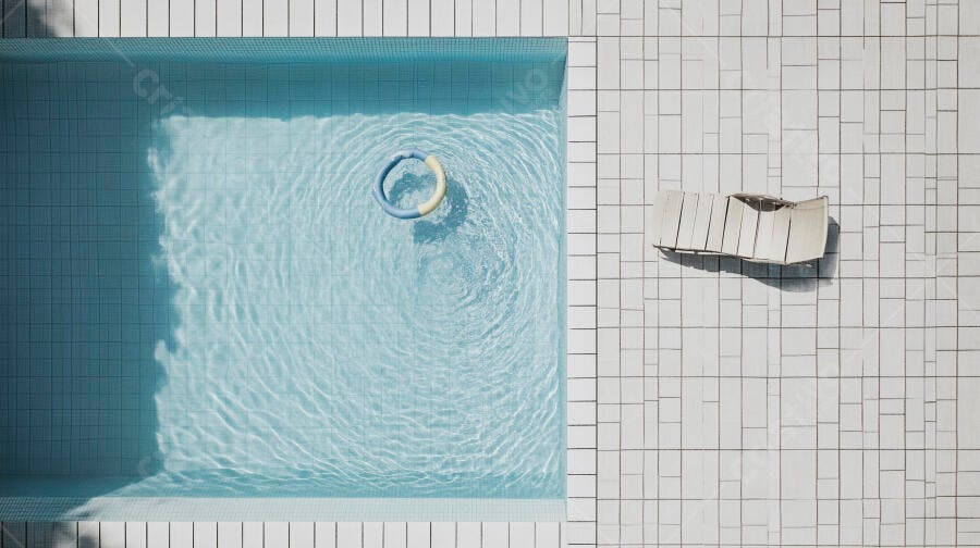 Foto Piscina Vista Aérea Água Azul Limpa Verão