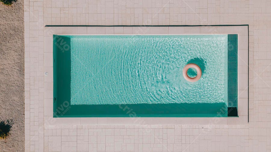 Foto Aérea Piscina Borda Infinita Boia Flutuando Verão