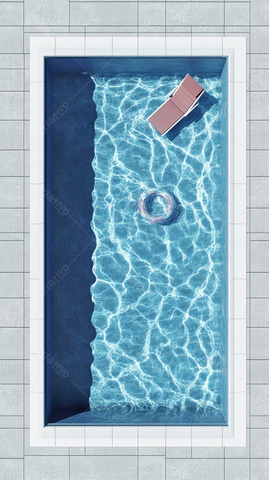Foto Piscina Vista Superior Cadeira Boia Água Azul Verão