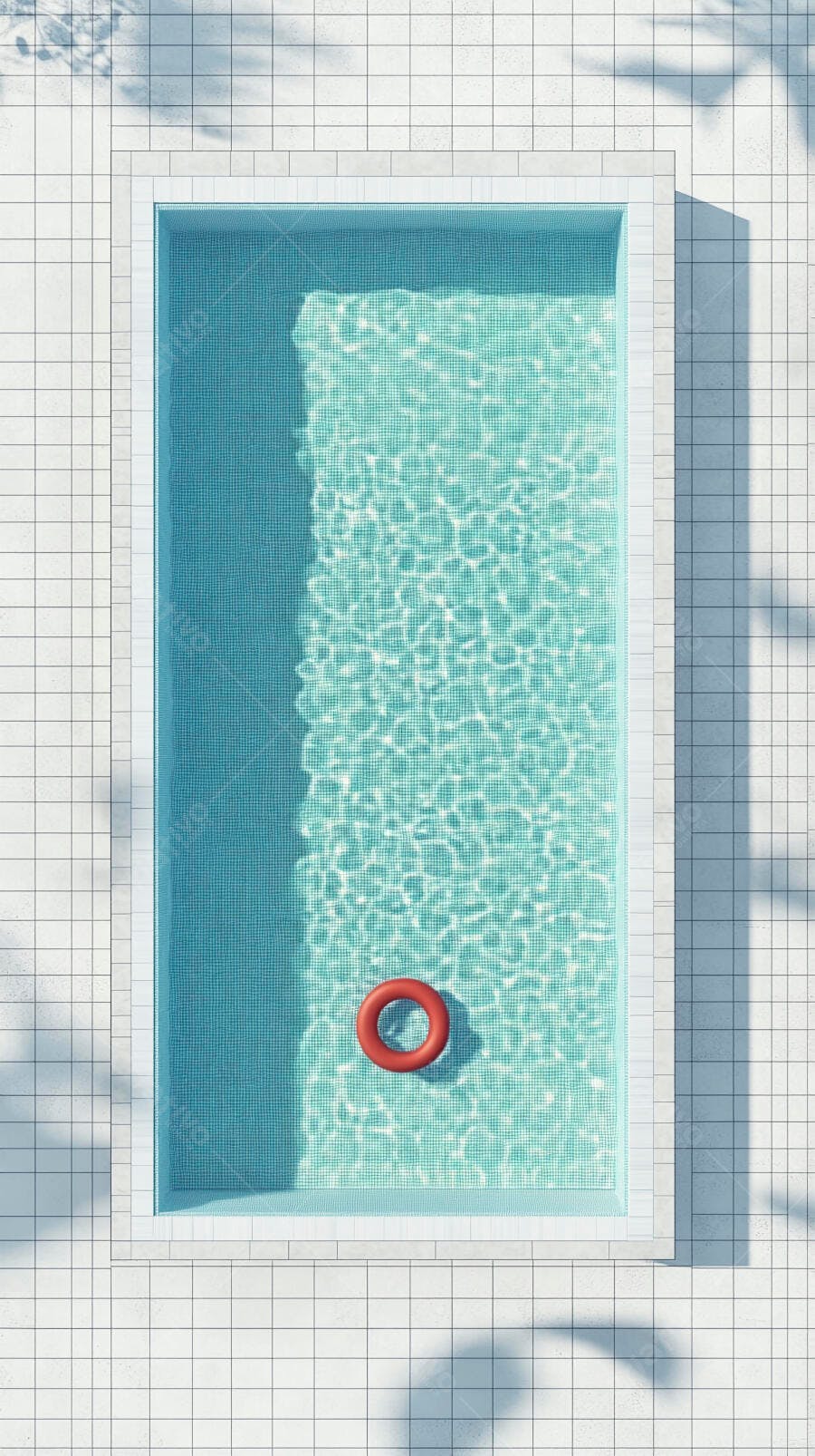 Foto Piscina Azul com Boia Vermelha Vista Aérea Verão