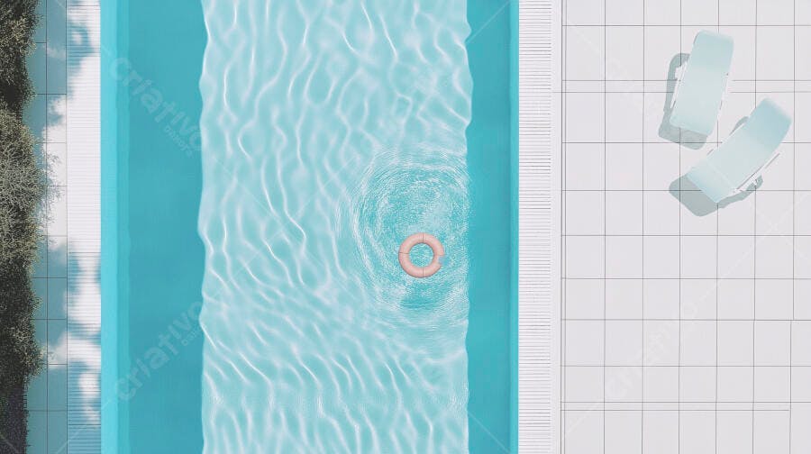 Foto Aérea Piscina Azul Boia Rosa Verão Dia Ensolarado