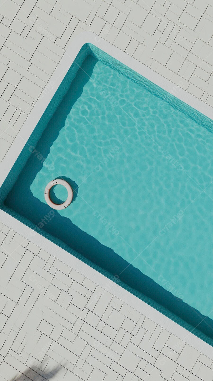 Foto Piscina Azul com Boia Circular Vista Aérea Verão