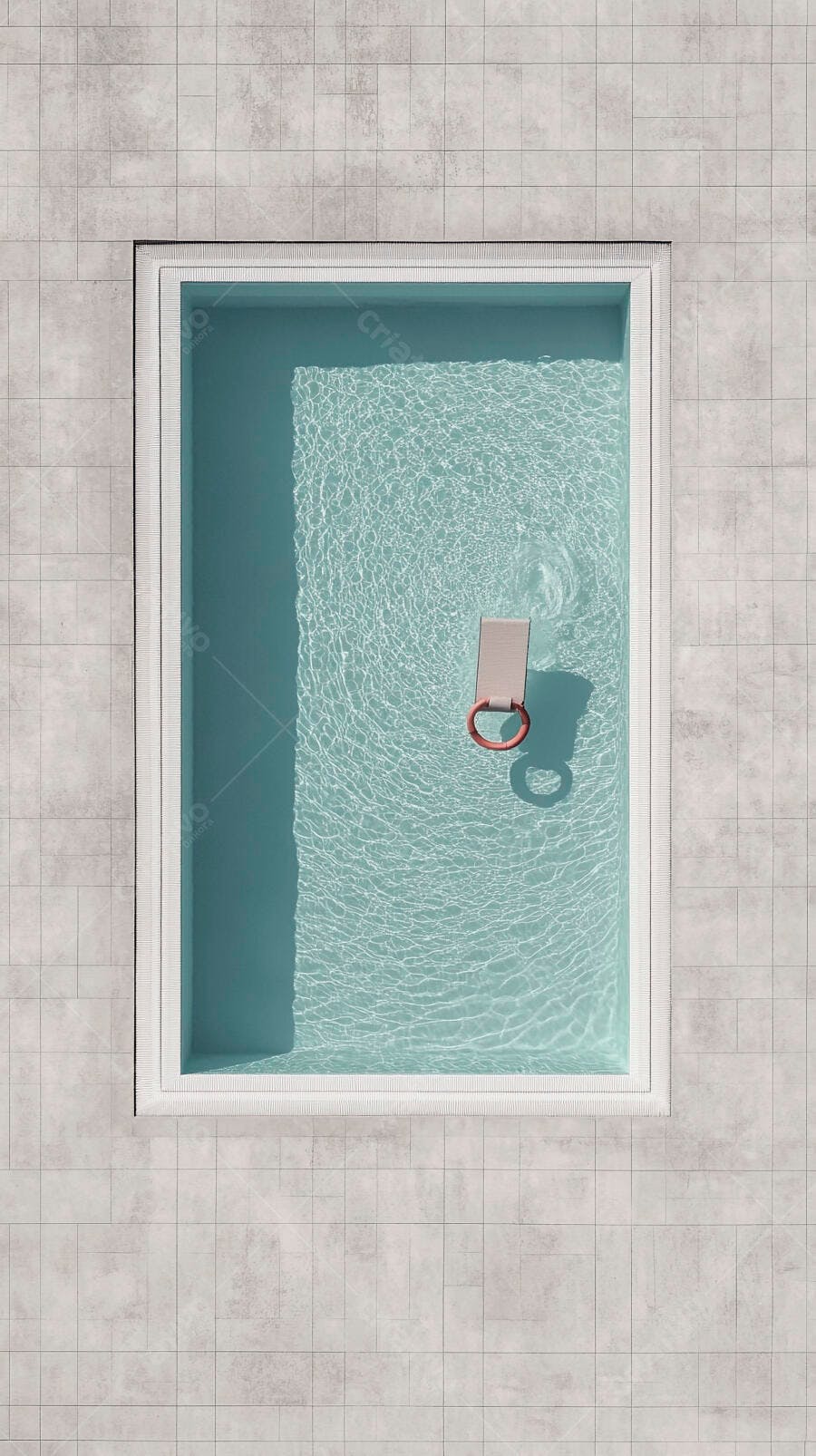 Foto Piscina Retangular Azul Água Ondulada Objeto Flutuando