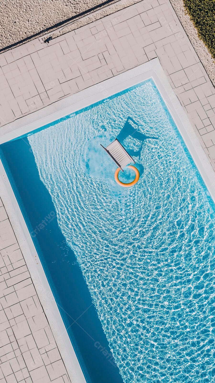 Foto Aérea Piscina Azul Boia Laranja Verão Sol