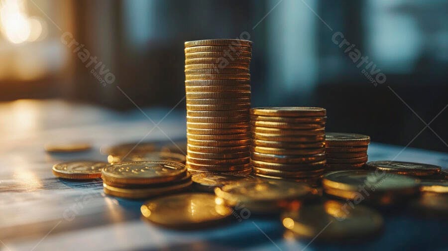 Foto Moedas Empilhadas Dinheiro Finanças Investimento