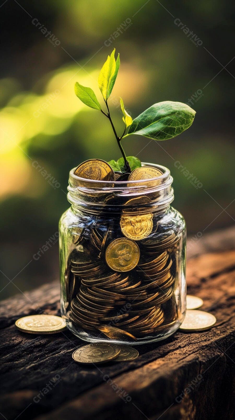 Foto Planta Crescendo Pote Moedas Economia Investimento