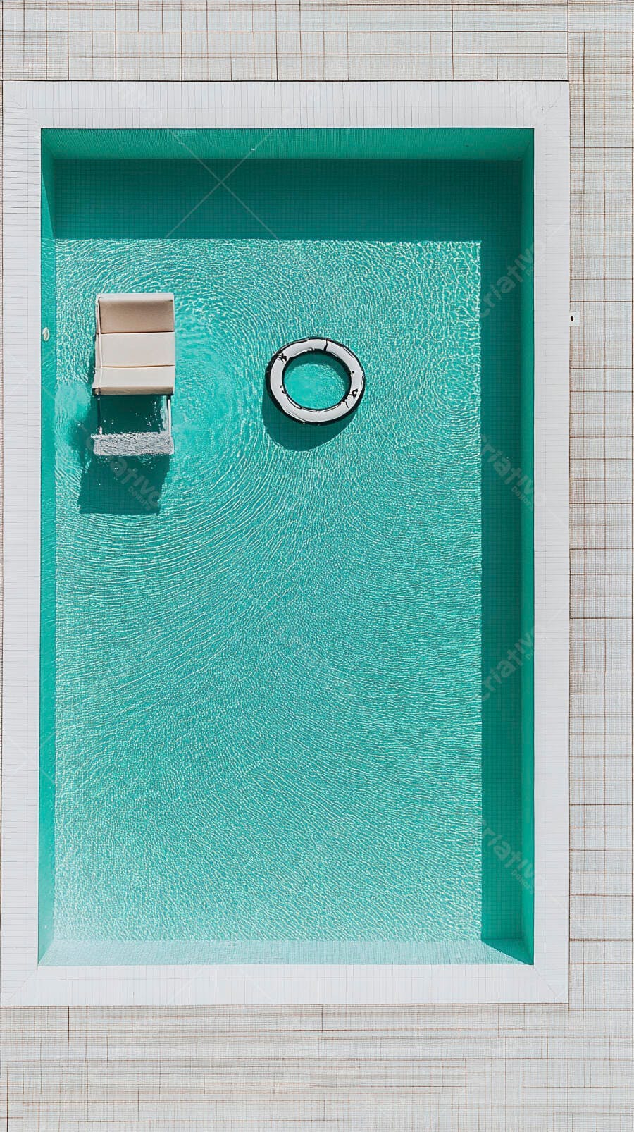Foto Piscina Vista Aérea Boia e Cadeira de Sol Verão