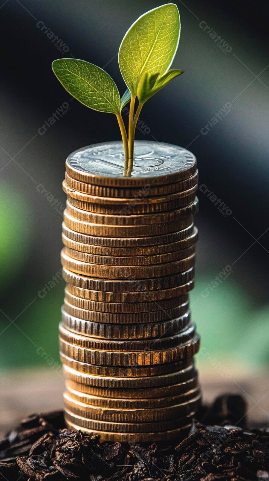 Foto Planta Crescendo Moedas Empilhadas Conceito Investimento