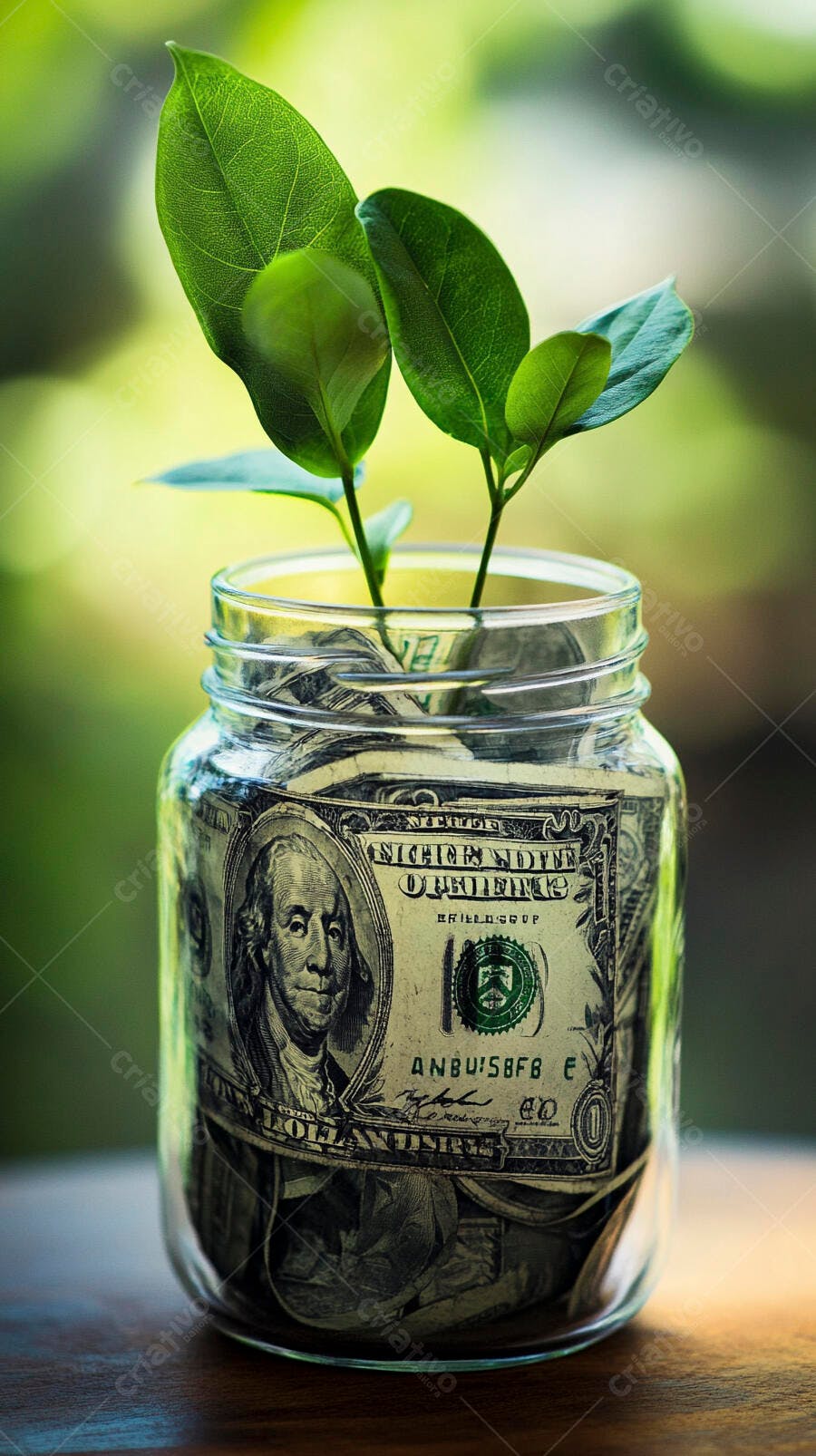 Foto Dinheiro Crescendo Planta Pote Economia Investimento