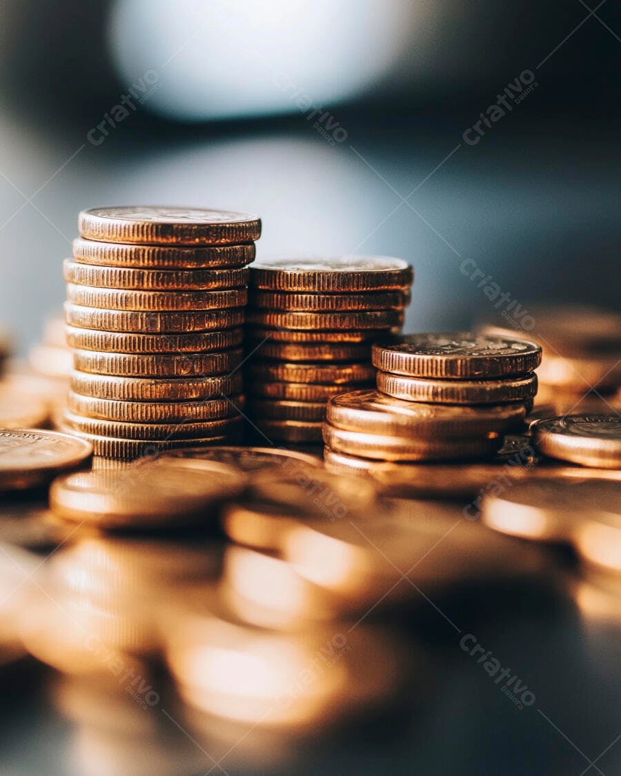 Foto Moedas Empilhadas Dinheiro Finanças Economia