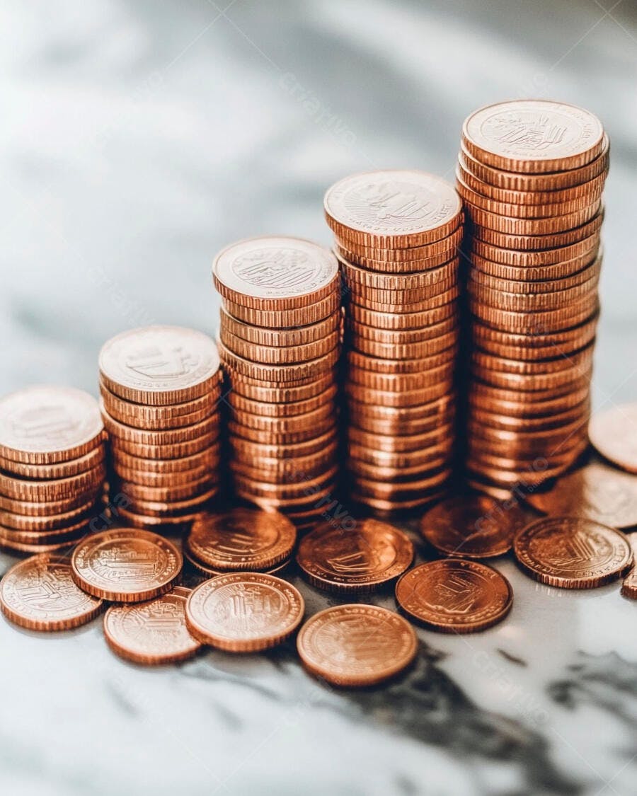 Foto Moedas Empilhadas Crescimento Financeiro Economia