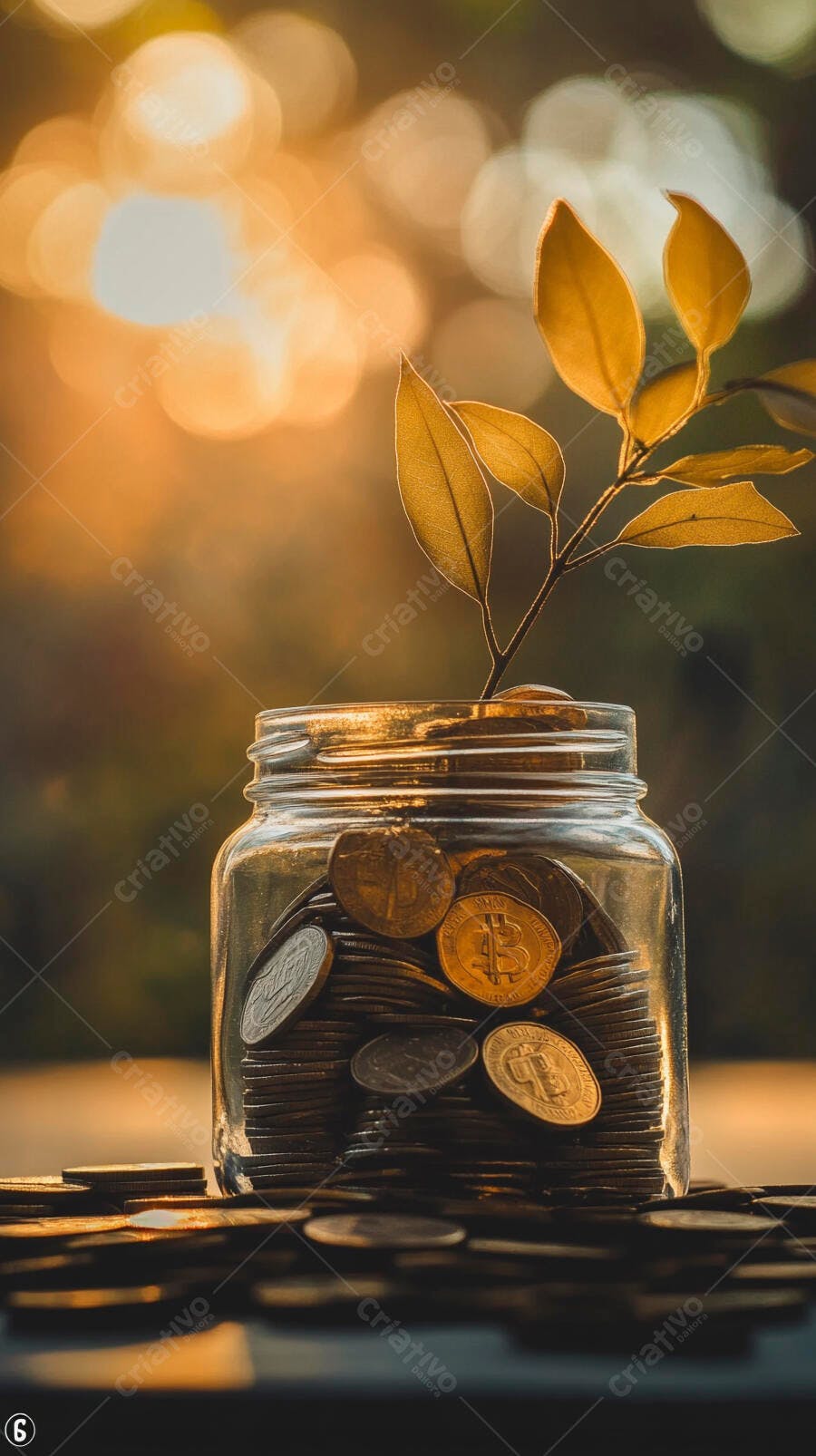 Foto Planta Crescendo Pote Moedas Economia Investimento