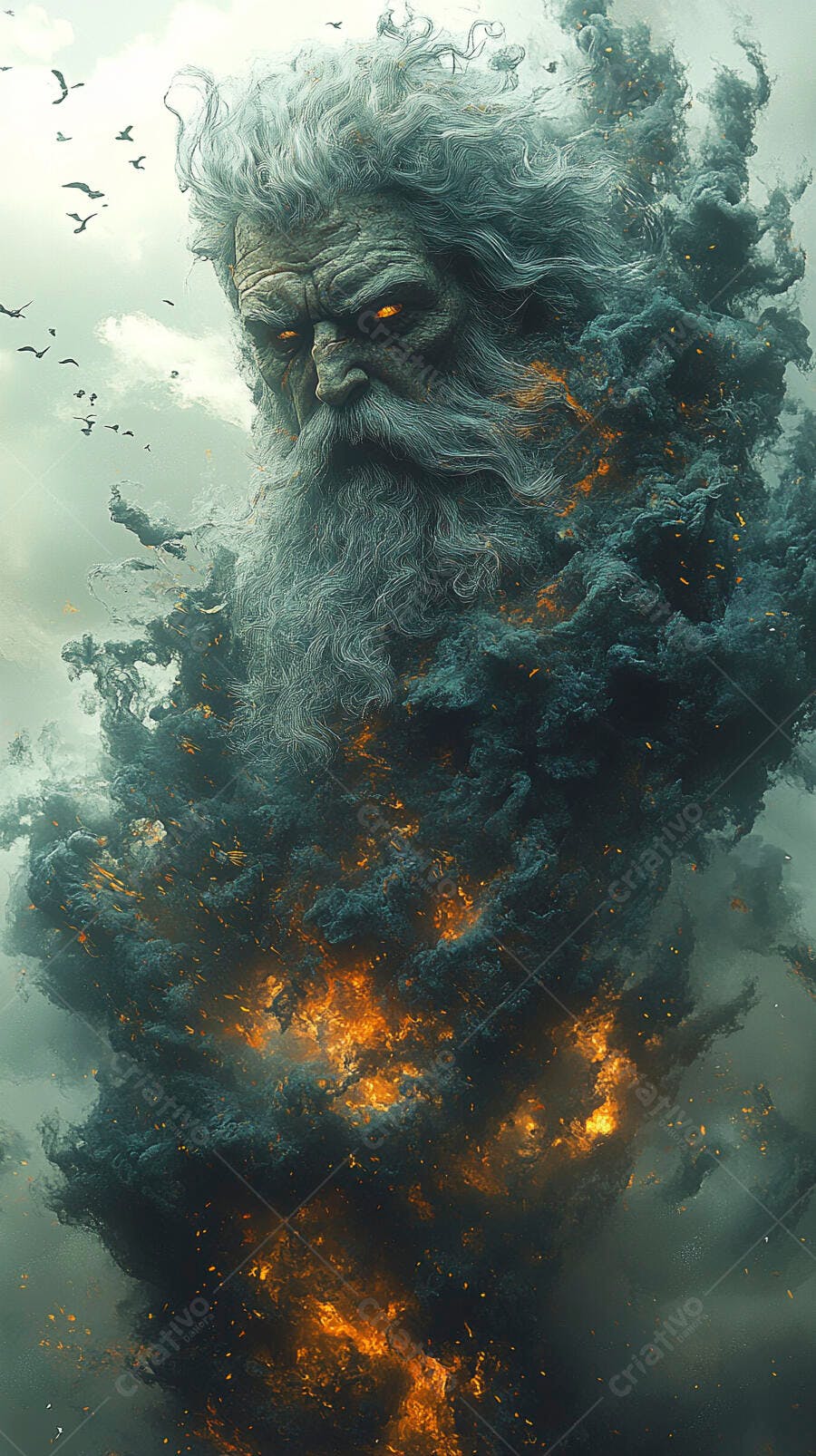 Foto Deus Grego Zeus Nuvem Fogo Mitologia
