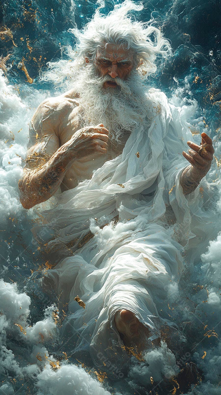 Foto Deus Grego Zeus Mitologia Nuvem Dourada