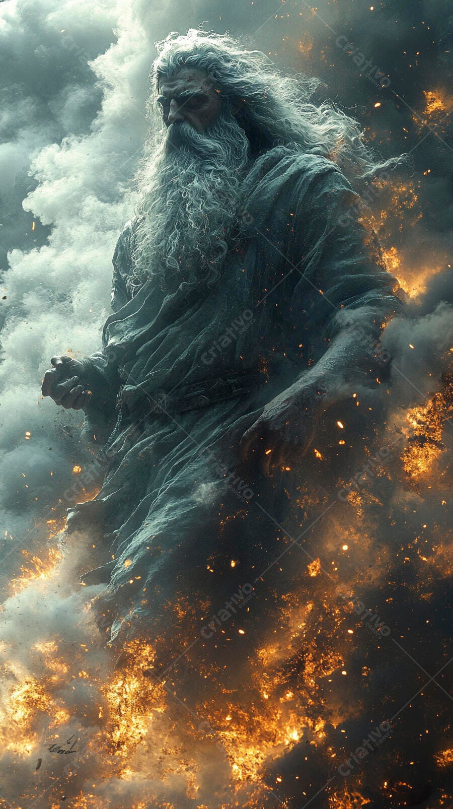 Deus Grego Zeus Mitologia Grega Poder Divino Fogo