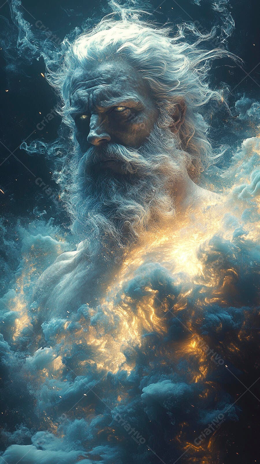Foto Zeus Deus Grego Mitologia Nuvens Céu Dourado