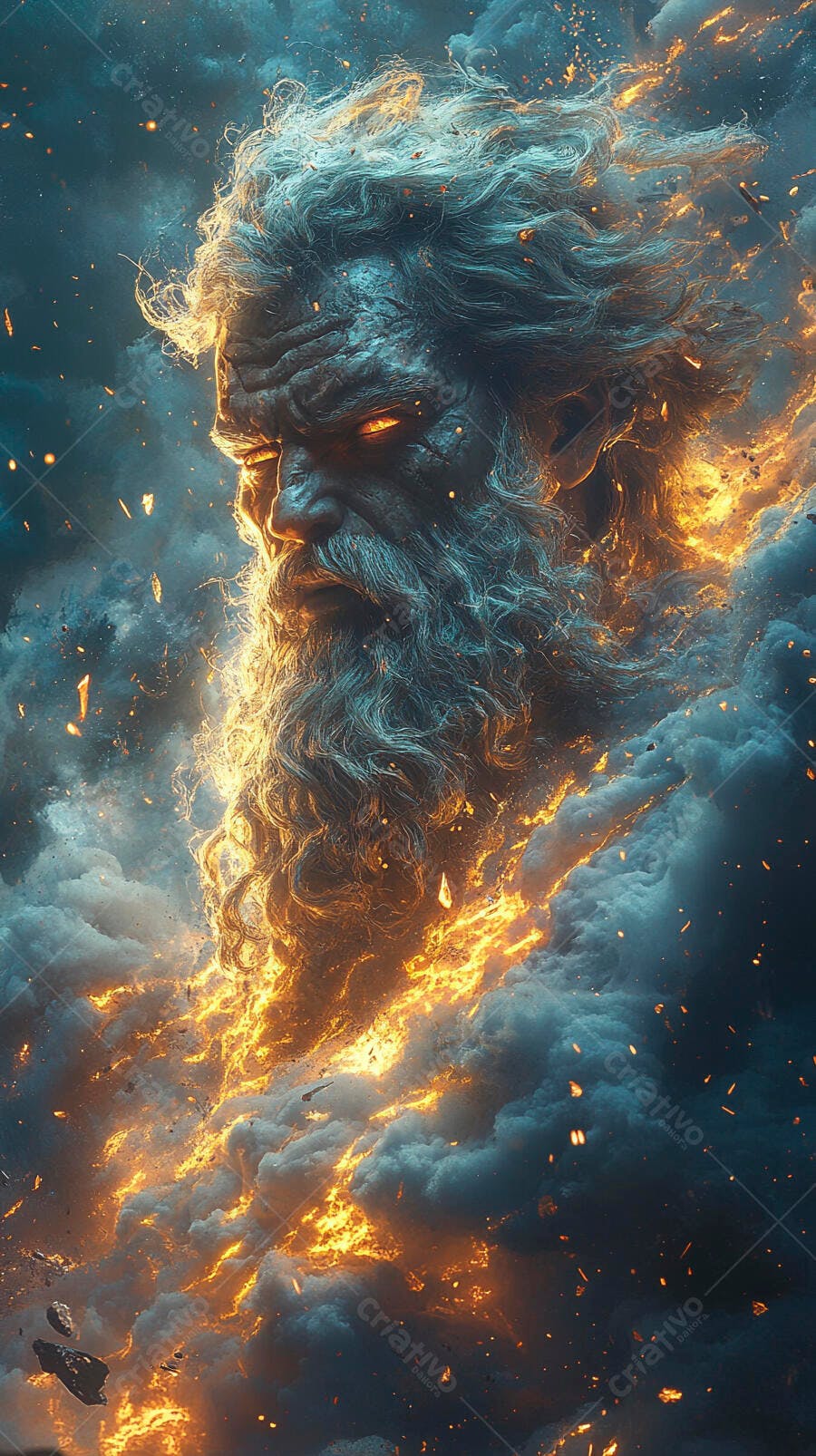 Deus Grego Zeus Mitologia Grega Poder Divino Fogo Nuvens