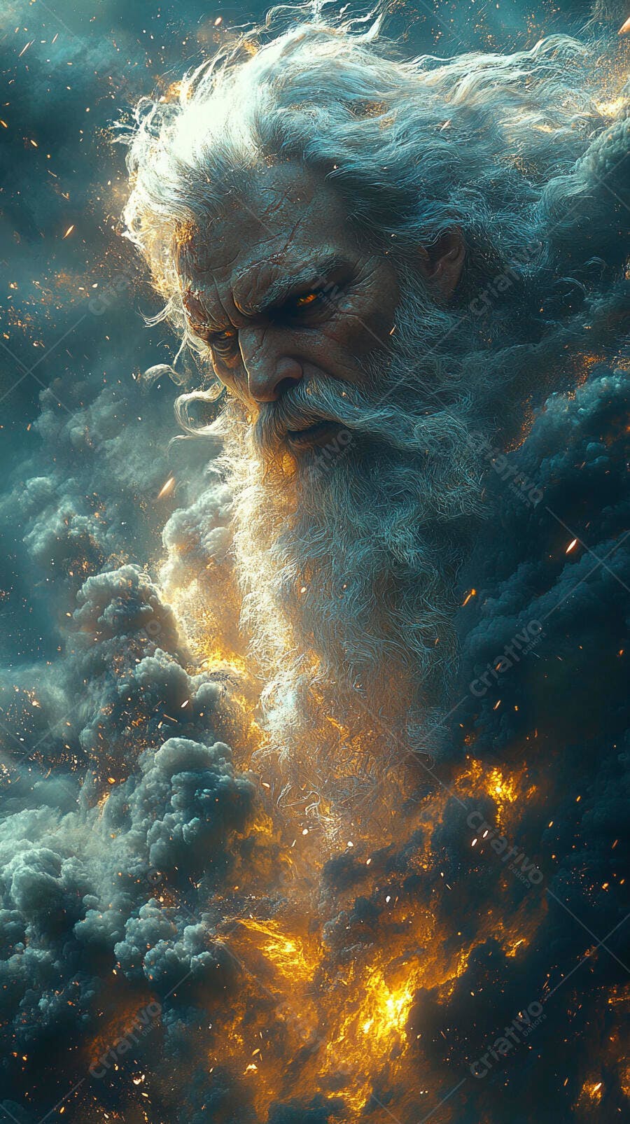 Deus Zeus Mitologia Grega Nuvem Raio Poder Divino