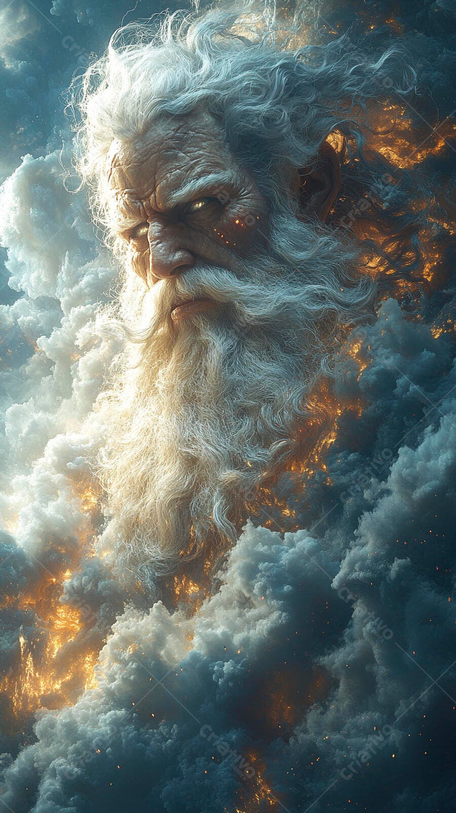 Deus Zeus Mitologia Grega Nuvem Raio Poder Divino