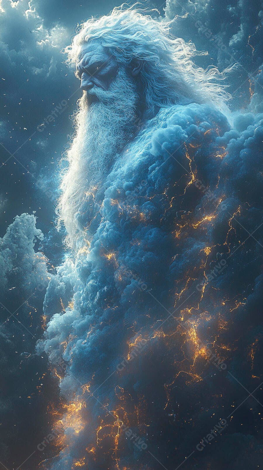 Deus Grego Zeus Nuvens Raios Mitologia Poder