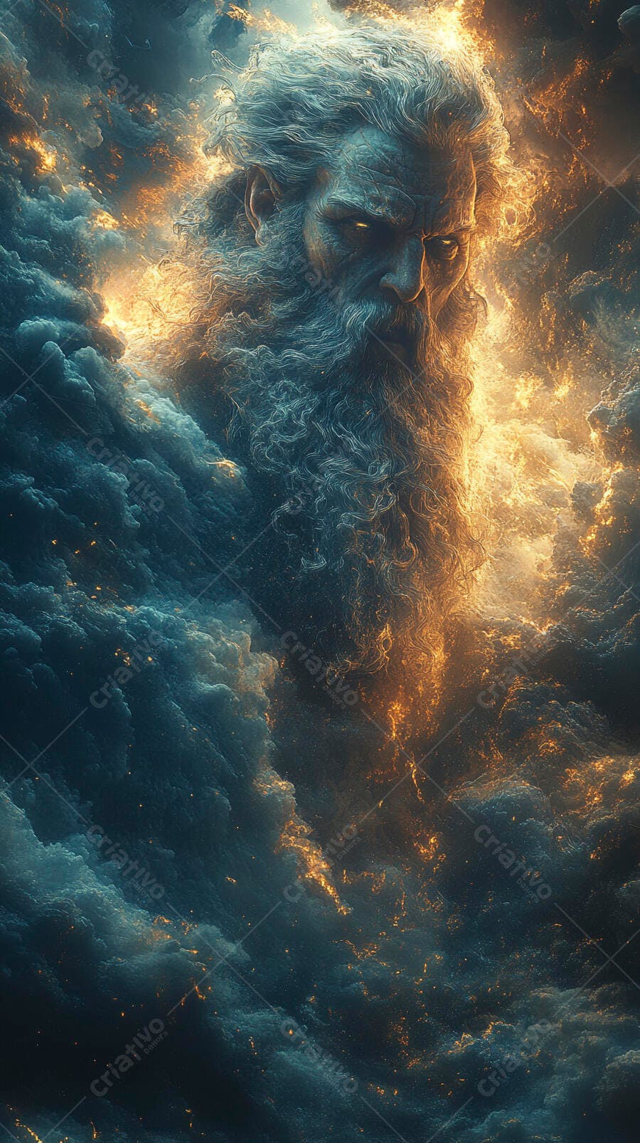 Deus Zeus Mitologia Grega Nuvem Raio Poder Divino