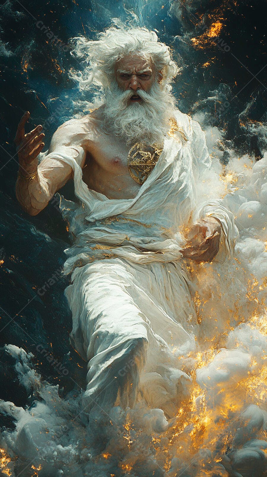Foto Deus Zeus Mitologia Grega Poderoso Céu Noturno