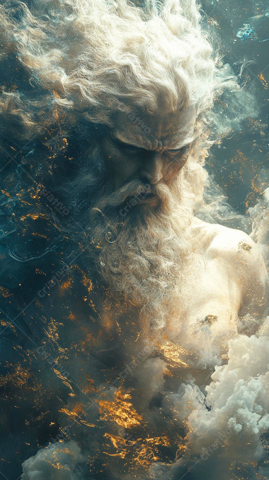 Foto Zeus Deus Grego Mitologia Nuvens Douradas