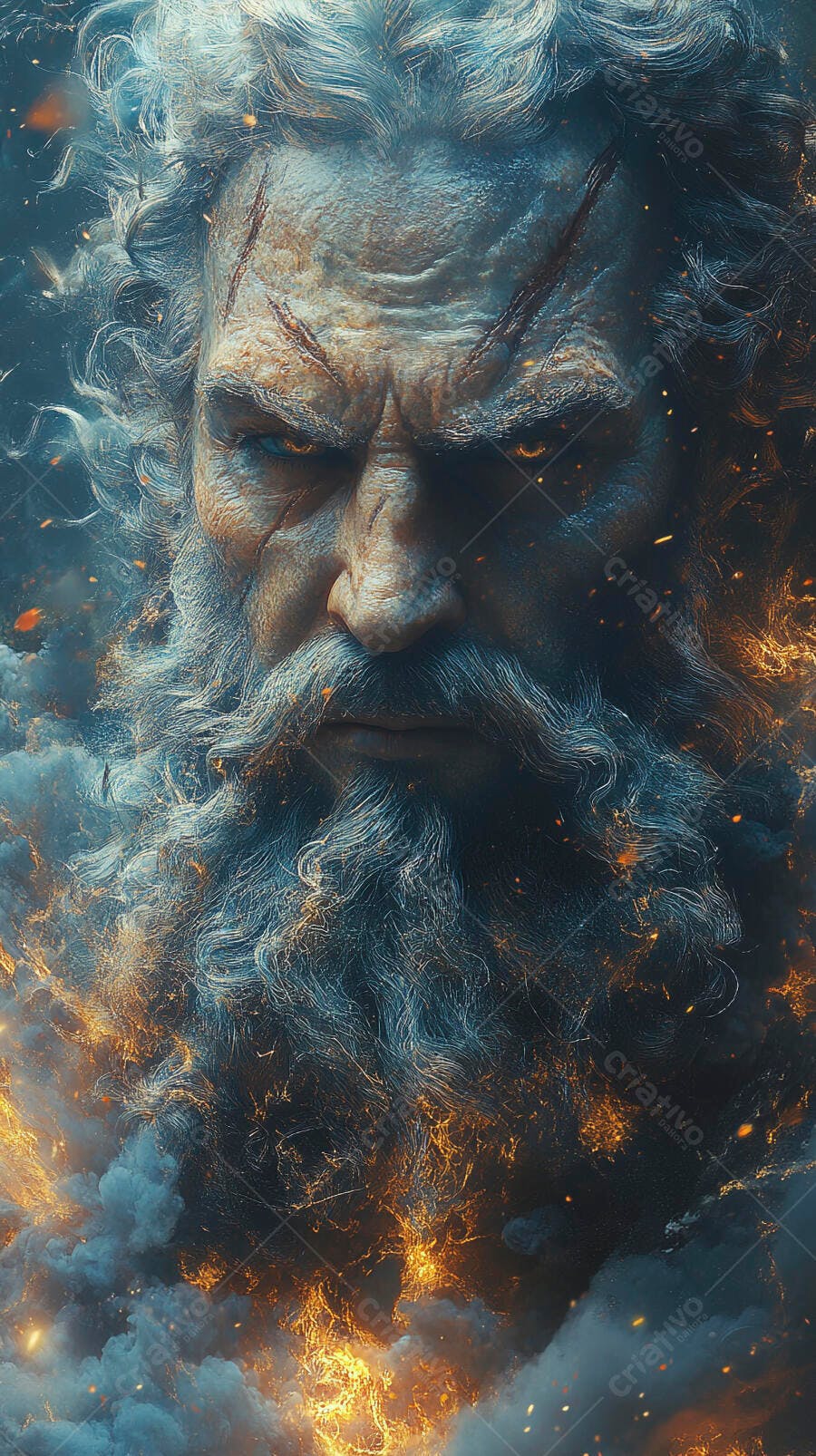 Foto Zeus Deus Grego Mitologia Raiva Fogo Fumaça