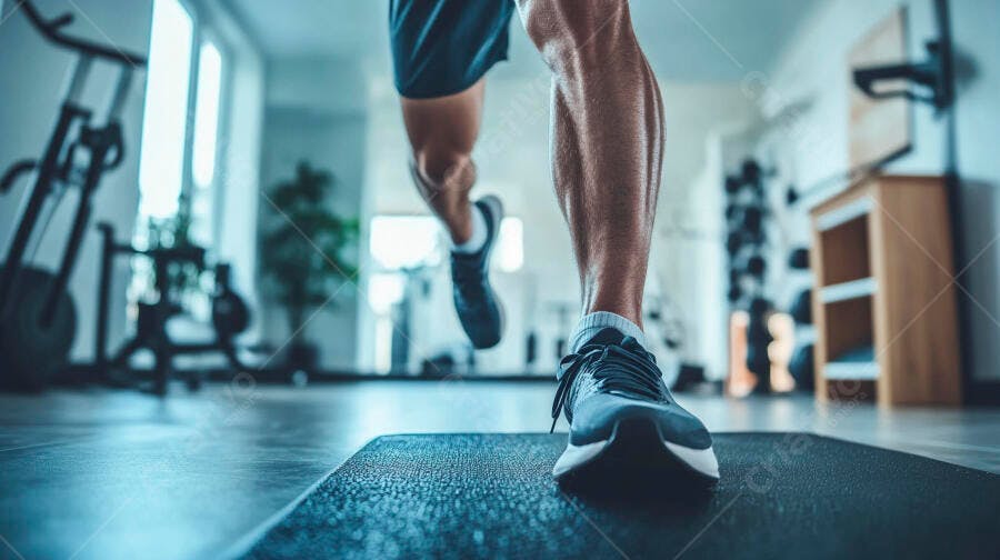 Foto Homem Correndo Esteira Academia Fitness Treino