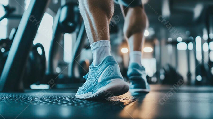 Foto Pés Correndo Esteira Academia Treino Fitness