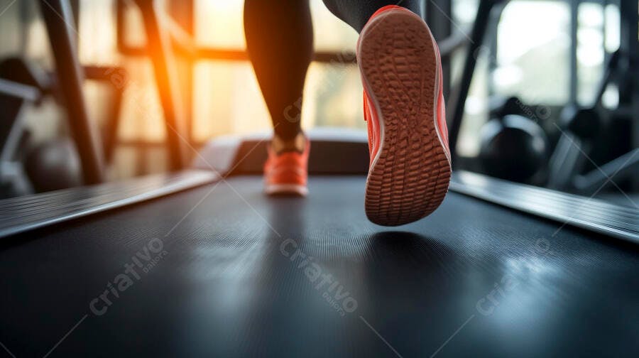 Foto Pés Correndo Esteira Academia Fitness Esporte