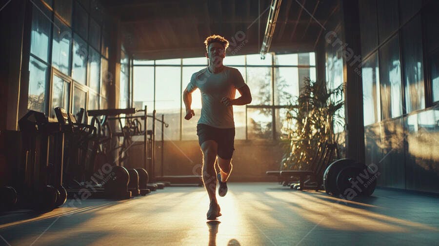Foto Homem Correndo Academia Treino Fitness Silhueta